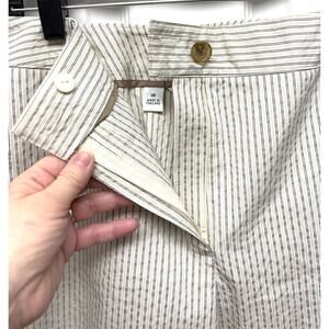 Talbot's Pants Vintage Seersucker Slacks Cream Pinstripe Cropped
Plus Size 16P
